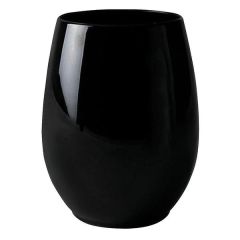 12 Oz Black Elegant Stemless Plastic Glass