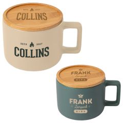 12 Oz Ceramic Mug With Bamboo Lid