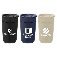 12 Oz. Ceramic Tumbler W/Plastic Exterior & Lid