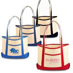 12 Oz Cotton Canvas Reusable Tote Bag W/ Handles & Pockets