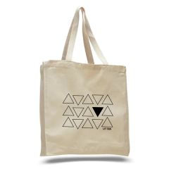 12 Oz Cotton Canvas Reusable Tote Bag W/ Handles For Books
