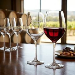 12 Oz Deep Etch Wine Glass