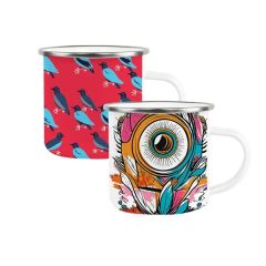 12 Oz. Fine Stainless Steel Enamel Cup