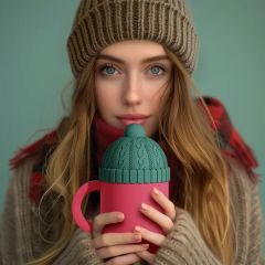 12 Oz Insulated Mug - Asobu Happy Hats Beanie