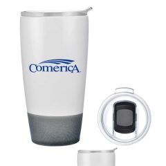 12 Oz Tapered Double-Wall Ceramic Tumbler With Crackle Base