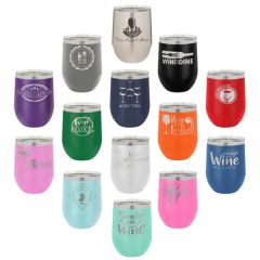 12 Oz Vacuum Insulated Stemless Wine Glass
