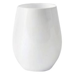 12 Oz White Elegant Stemless Plastic Glass