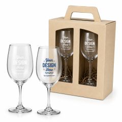 12 Oz Wine Glasses, 2-Piece Set In Craft Box