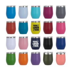12 Oz Wine Tumbler With Lid