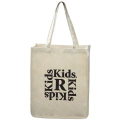 12 Oz Cotton Canvas Reusable Book Tote Bag W/ Handles& Gusset