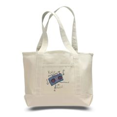 12 Ozcotton Canvas Reusable Shopping Tote W/ Pockets&handles