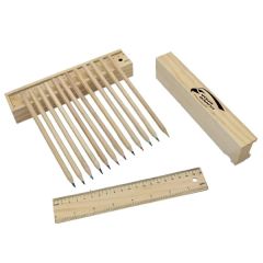 12-Piece Colored Pencil Set With Wooden Case