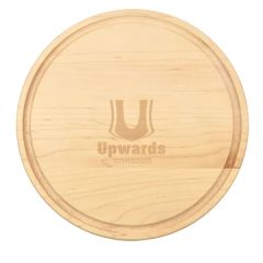 13 1/2 Inch Maple Round Cutting Board With Juice Groove