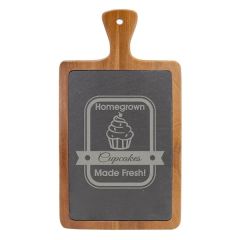 13 1/4 Inch X 7 Inch Acacia Wood/Slate Cutting Board
