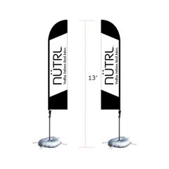 13 Ft Double Side Fiber Glass and Aluminum Sail Flag Signs