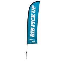 13 Ft Premium Blade Sail Sign Flag, 1-Sided, Ground Spike