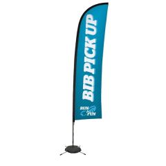 13 Ft Premium Blade Sail Sign Flag, 1-Sided, Scissor Base