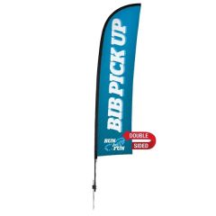 13 Ft Premium Blade Sail Sign Flag, 2-Sided, Ground Spike