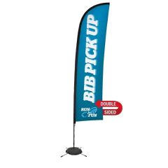 13 Ft Premium Blade Sail Sign Flag, 2-Sided, Scissor Base