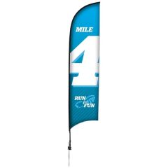 13 Ft Premium Razor Sail Sign Flag, 1-Sided, Ground Spike