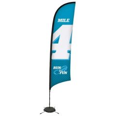 13 Ft Premium Razor Sail Sign Flag, 1-Sided, Scissor Base