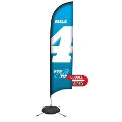 13 Ft Premium Razor Sail Sign Flag, 2-Sided, Scissor Base