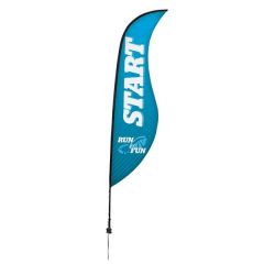 13 Ft Premium Sabre Sail Sign Flag, 1-Sided, Ground Spike