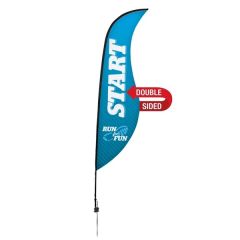 13 Ft Premium Sabre Sail Sign Flag, 2-Sided, Ground Spike