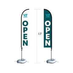 13 Ft Single Sided Sail Flags Advertising Fiber Glass