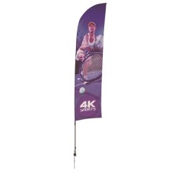 13 Ft Streamline Blade Sail Sign Flag, 1-Sided, Ground Spike