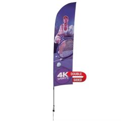 13 Ft Streamline Blade Sail Sign Flag, 2-Sided, Ground Spike