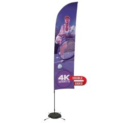 13 Ft Streamline Blade Sail Sign Flag, 2-Sided, Scissor Base