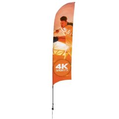13 Ft Streamline Razor Sail Sign Flag, 1-Sided, Ground Spike
