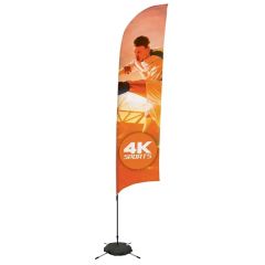 13 Ft Streamline Razor Sail Sign Flag, 1-Sided, Scissor Base