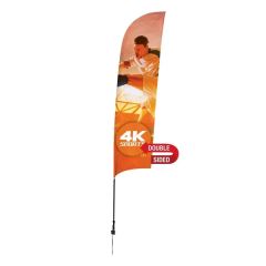 13 Ft Streamline Razor Sail Sign Flag, 2-Sided, Ground Spike