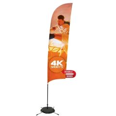13 Ft Streamline Razor Sail Sign Flag, 2-Sided, Scissor Base