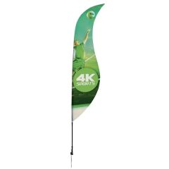 13 Ft Streamline Sabre Sail Sign Flag, 1-Sided, Ground Spike