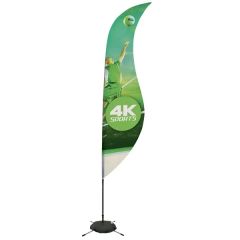 13 Ft Streamline Sabre Sail Sign Flag, 1-Sided, Scissor Base