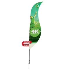 13 Ft Streamline Sabre Sail Sign Flag, 2-Sided, Ground Spike