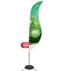 13 Ft Streamline Sabre Sail Sign Flag, 2-Sided, Scissor Base