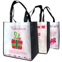 13 Inch X13 Inch X8 Inch  100 Gsm Pet Tote Bag With Black Gusset & Handles