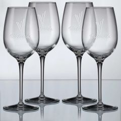 13 Oz Crescendo Chardonnay Wine Set Of 4 - Etched