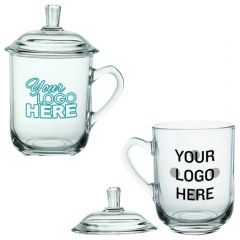 13 Oz. Glass Tea Cups With Lids