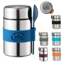 13 Oz Width Mouth Stainless Thermo W/ Spoon