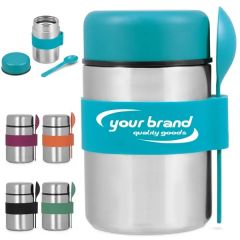 13 Oz Width Mouth Thermo W/ Spoon