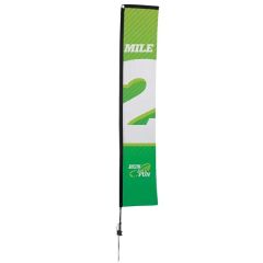14.5 Ft Premium Rectangle Sail Sign Flag 1-Sided, Ground Spike