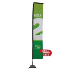 14.5 Ft Premium Rectangle Sail Sign Flag 2-Sided, Scissor Base