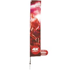 14.5 Ft Streamline Rectangle Sail Sign Flag, 2-Sided, Spike