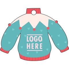 1/4 Inch Recycled Wood Ornaments-Blue Sweater