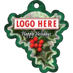 1/4 Inch Recycled Wood Ornaments-Holly Bunch